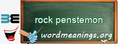 WordMeaning blackboard for rock penstemon